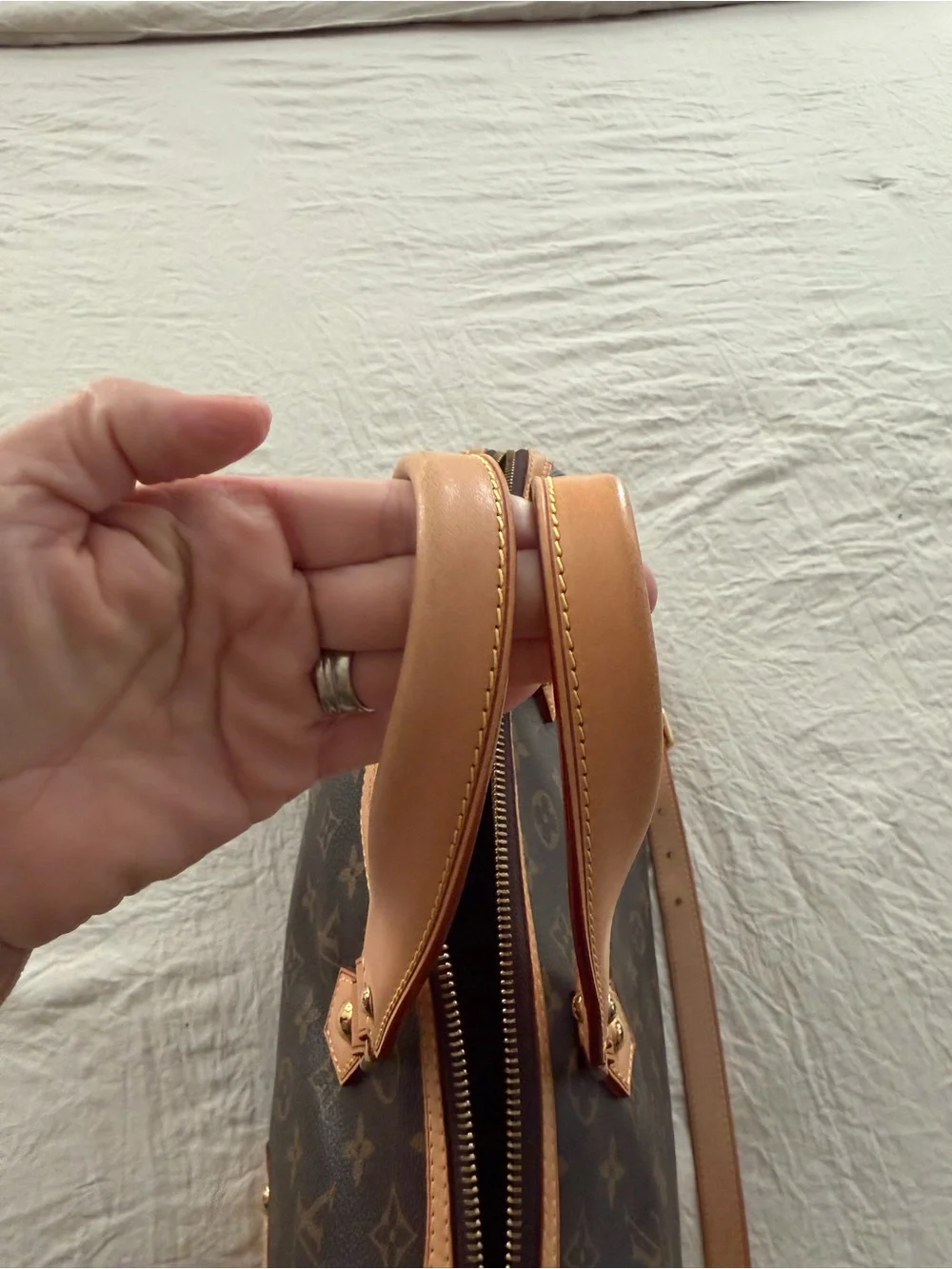 Louis Vuitton Brown Monogram Canvas Retiro PM with Tan Leather Trim